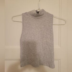 Bundle Of 2- Gray And White Mock Neck Tanks